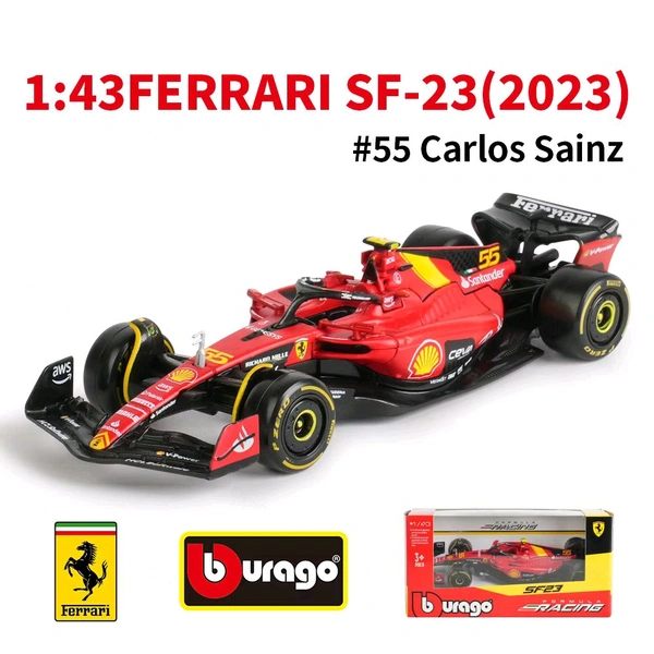 Bburago 1:43 2023 Ferrari SF23 Monza Livery - 55 (NO Case + Helmet)