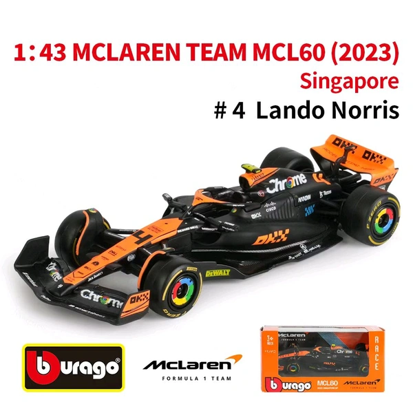 Bburago 1:43 2023 McLaren MCL60 Singapore Livery - 4