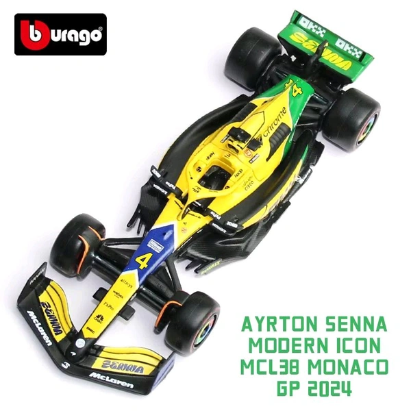 Bburago 1:43 2024 McLaren MCL38 Monaco GP Special Livery - 4 (NO Case + Helmet)