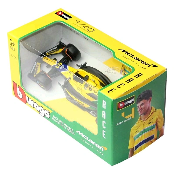 Bburago 1:43 2024 McLaren MCL38 Monaco GP Special Livery - 81 (NO Case + Helmet)