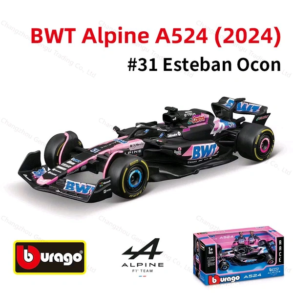 Bburago 1:43 2024 Alpine A524 - Bahrain GP Livery - 31 - No Case + NO Helmet