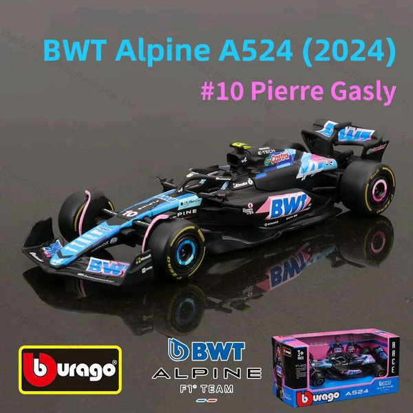 Bburago 1:43 2024 Alpine A523 - Japanese GP Livery - 10 - No Case + NO Helmet