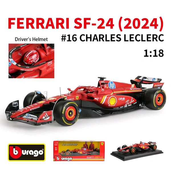 Bburago 1:18 2024 Scuderia Ferrari SF24 Model Car - 55