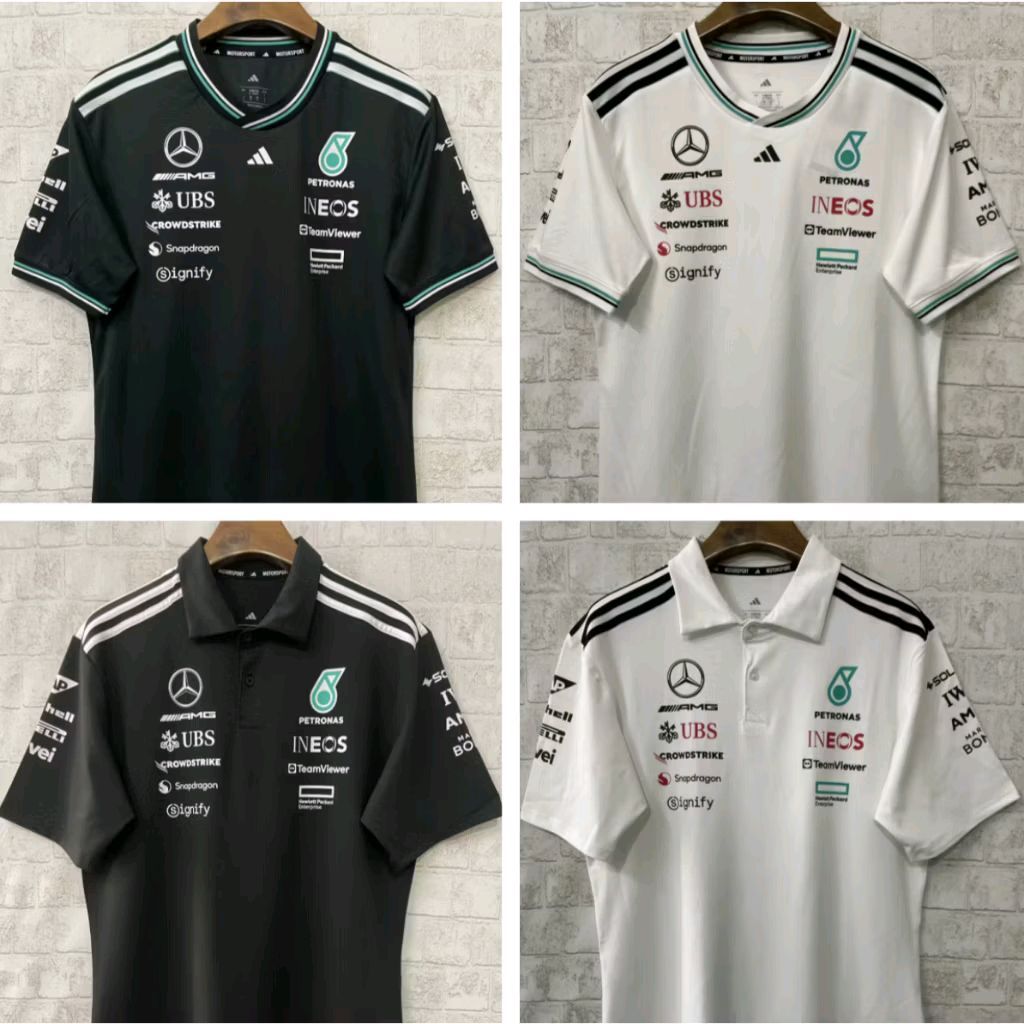 F1開催★mercedes-amg official team polo Womens 2025 Team Polo Black | Official Mercedes-AMG PETRONAS