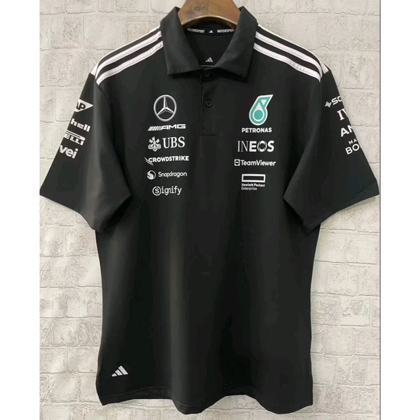 2025 Mercedes AMG F1 Team Wear - Polo (Black), 2XL