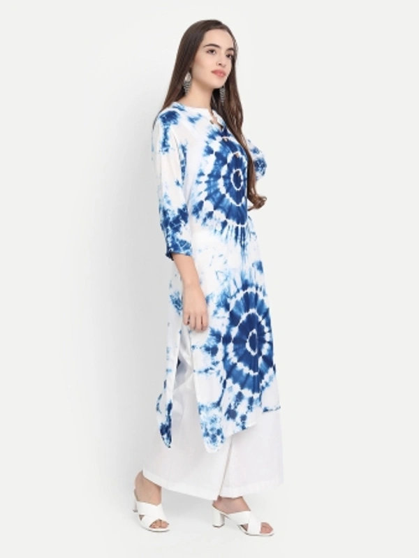 Women Printed Straight Kurta - BLUE, ORANGE, M, L, XL, XXL