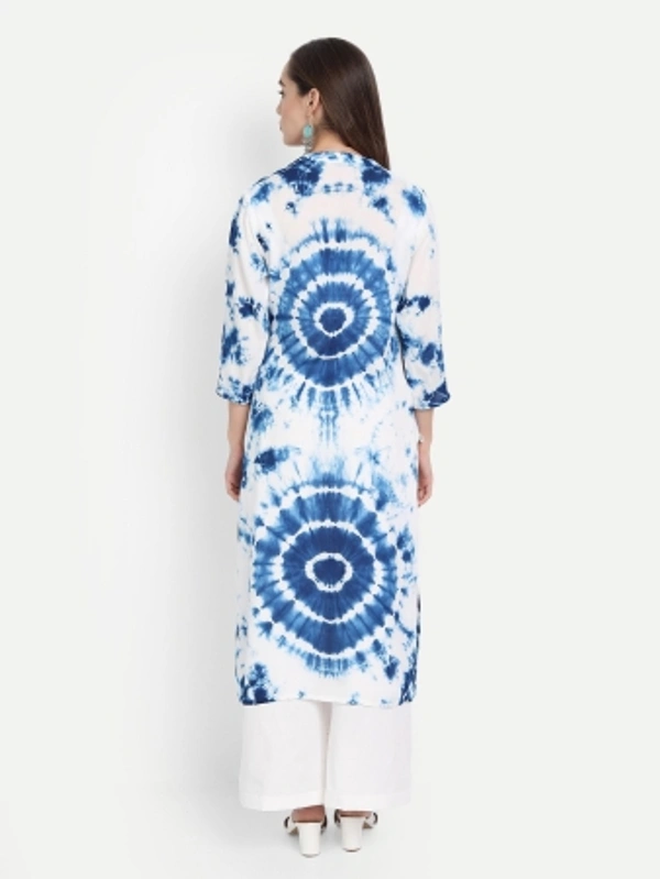 Women Printed Straight Kurta - BLUE, ORANGE, M, L, XL, XXL