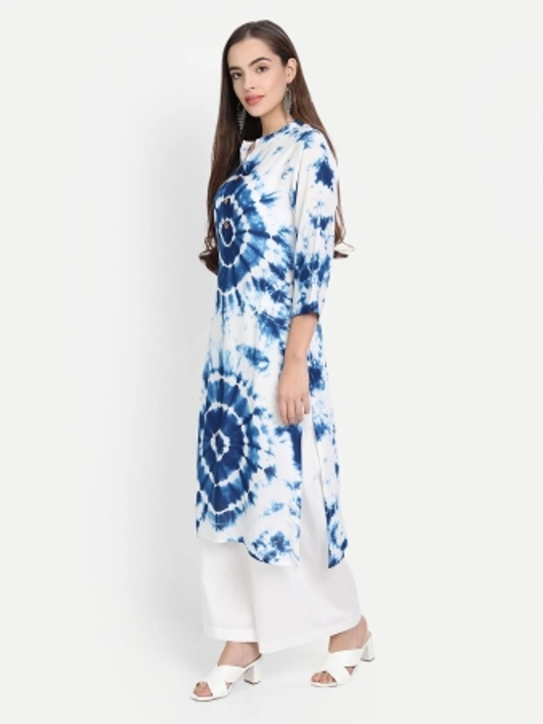 Women Printed Straight Kurta - BLUE, ORANGE, M, L, XL, XXL