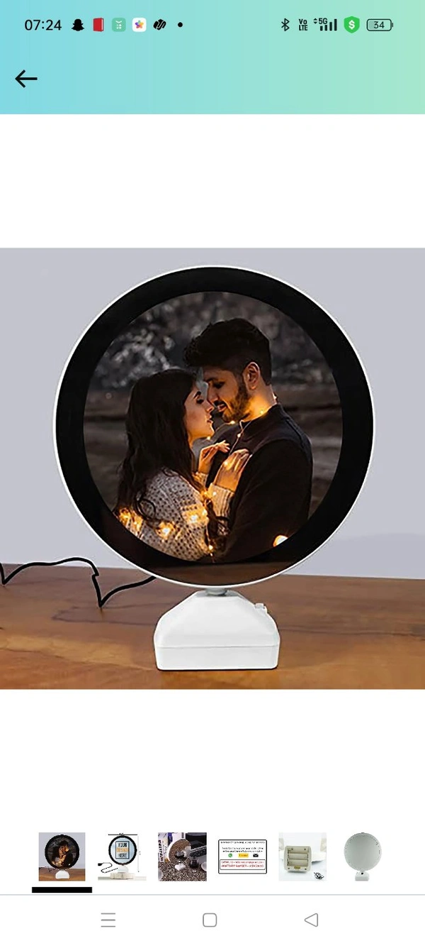 Magic Mirror Photo Frame With Light Photos Gift