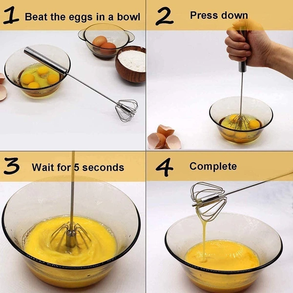 Power Free Stainless Steel Hand Push Blender