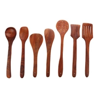 Handmade Wooden Cooking Spoon Set Of 7, Heavy