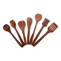 Handmade Wooden Cooking Spoon Set Of 7, Heavy