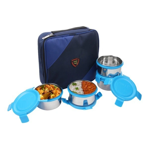 Premium Sleek Insulated Square Lunch Bag with Lock and Lock Containers & Spoon3