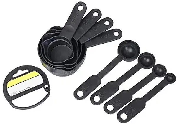 Plastic Measuring Cups and Spoons Set with Box 8 Piece Set