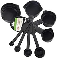 Plastic Measuring Cups and Spoons Set with Box 8 Piece Set