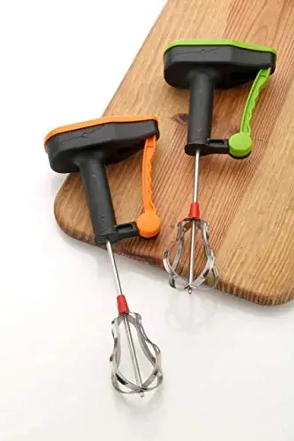 Power Free Manual Hand Blender Whisker and Churner for Multi Purpose use Like Egg & Cream Beater, Milk Shake Maker, Lassi, Butter Milk Mixer,