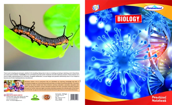 Paramount Single Line Biology Practical Notebook - 116