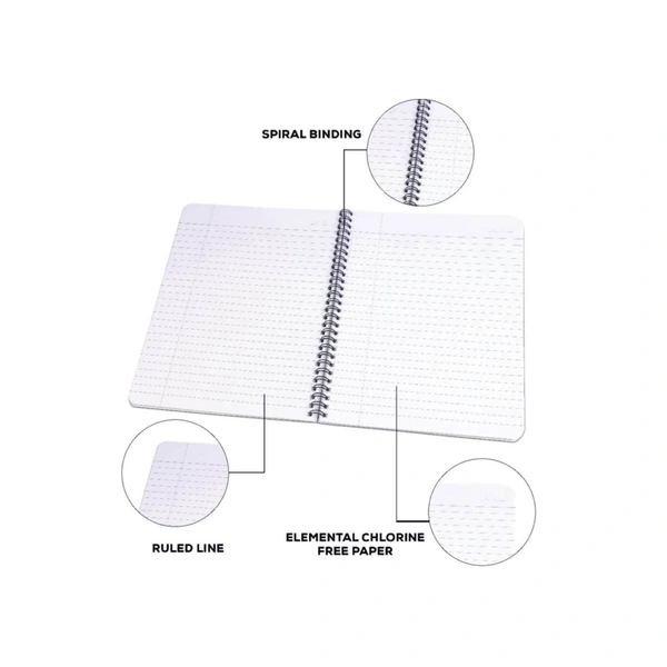 Paramount A4 Spiral Notebooks 300 Pages - (Pack of Six) Single Line