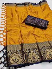jacquard weaved and zari border NIKI CHECKS(M) - Grey