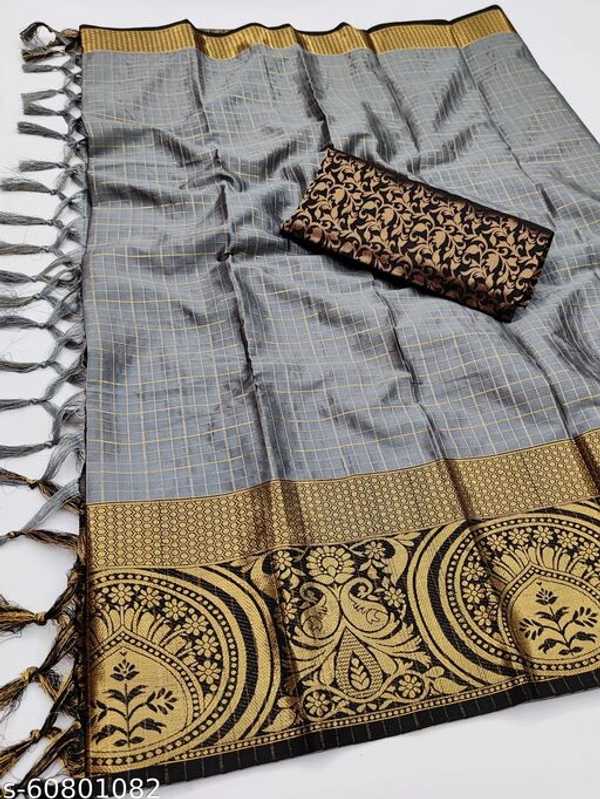 jacquard weaved and zari border NIKI CHECKS(M) - Yellow