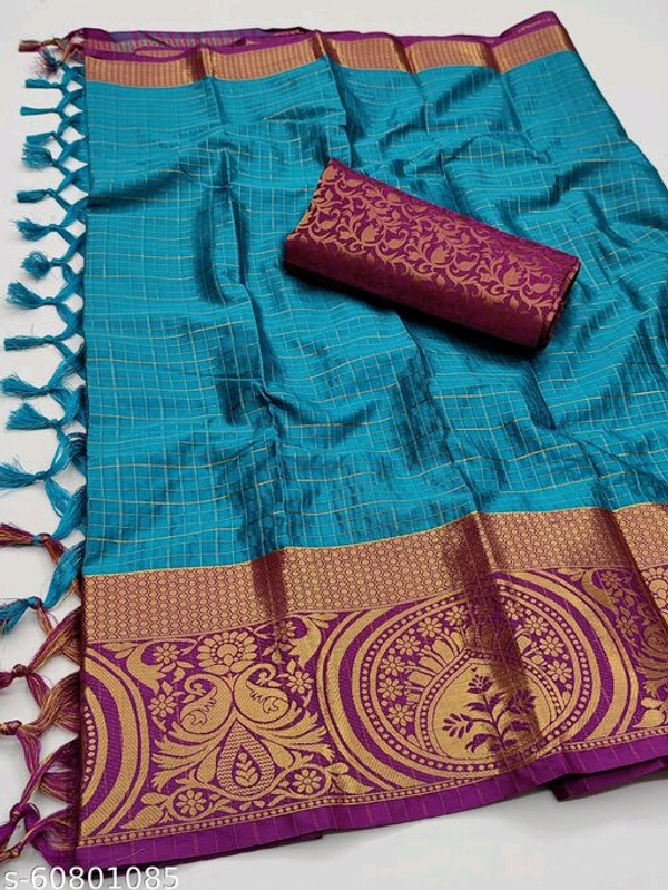 jacquard weaved and zari border NIKI CHECKS(M) - Yellow