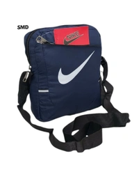 Unisex three partition side sling bag(AF) - Black