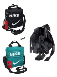 Unisex three partition side sling bag(AF) - Black