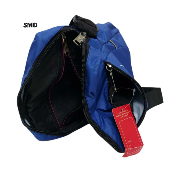 Unisex three partition side sling bag(AF) - Royal Blue