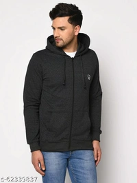 Zipper Hooded Men Soft Fabric Sweatshirt With Logo(M) - Mint Turquoise, XL