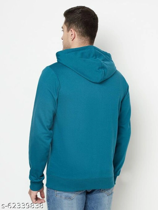 Zipper Hooded Men Soft Fabric Sweatshirt With Logo(M) - Slate Gray, XL