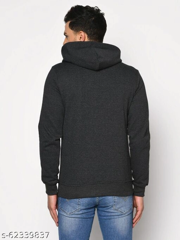 Zipper Hooded Men Soft Fabric Sweatshirt With Logo(M) - Slate Gray, XL