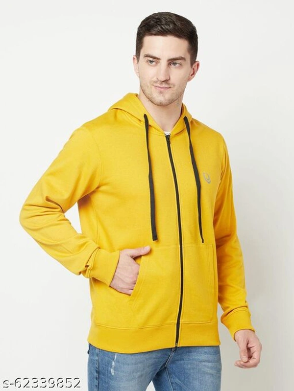 Zipper Hooded Men Soft Fabric Sweatshirt With Logo(M) - Green, S