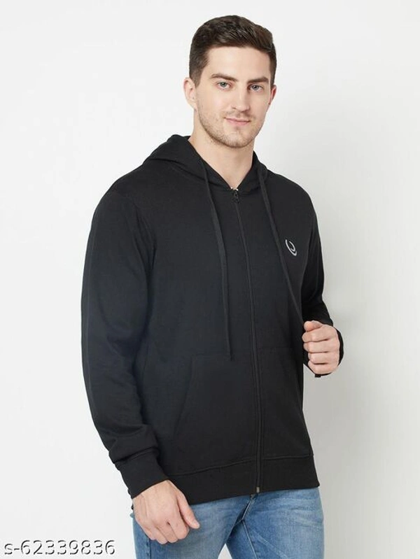 Zipper Hooded Men Soft Fabric Sweatshirt With Logo(M) - Green, S