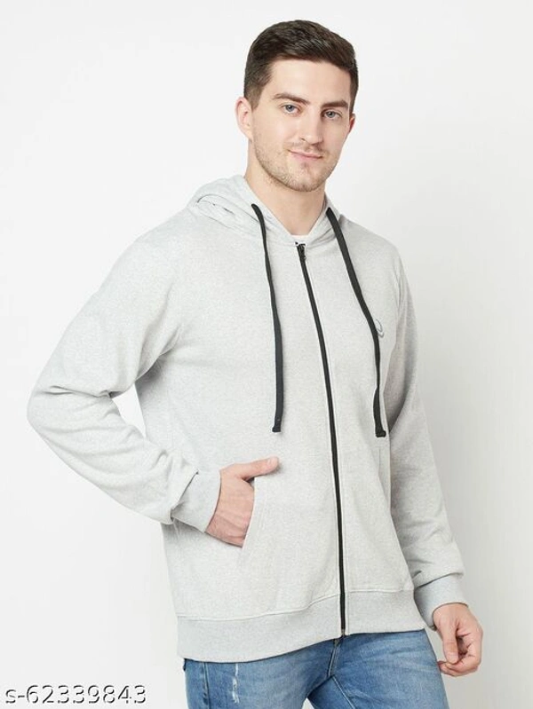 Zipper Hooded Men Soft Fabric Sweatshirt With Logo(M) - white, XXL