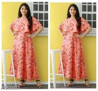 Aagyeyi Alluring Kurtis(M) - Peach, M