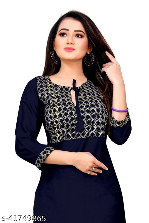 Stylish Yellow Embroidered Rayon Only Kurti(M) - Red, XXL