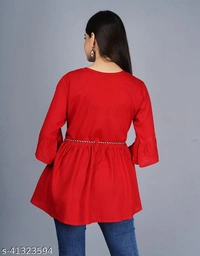 Trendy Ravishing Women Tops & Tunics - Red, S