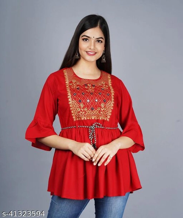 Trendy Ravishing Women Tops & Tunics - Red, S