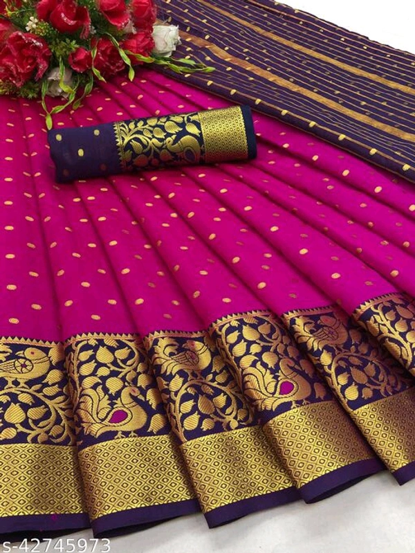 BANARASI SOFT SILK SAREE WITH BLOUSE - Red