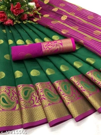 Fancy Jacquard Saree - Yellow