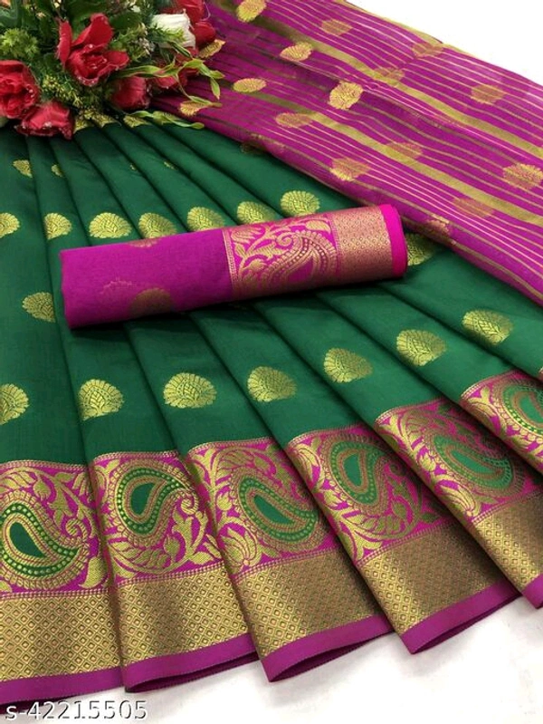 Fancy Jacquard Saree - Yellow
