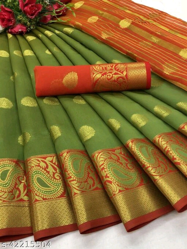 Fancy Jacquard Saree - Dark Blue