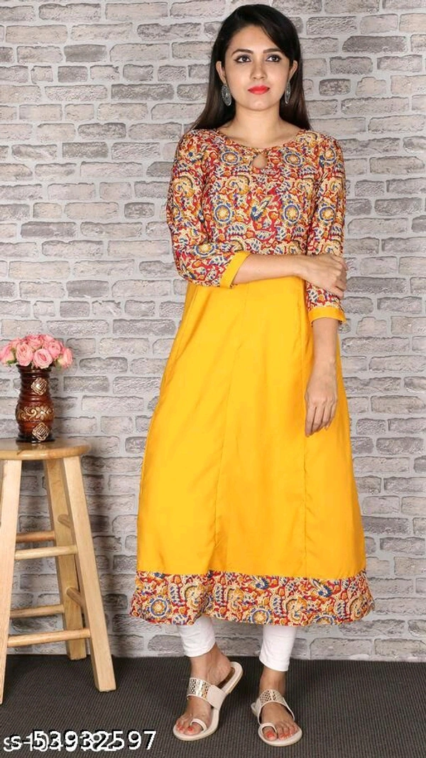 Women's Printed Anarkali Kurti - Pink, XXL