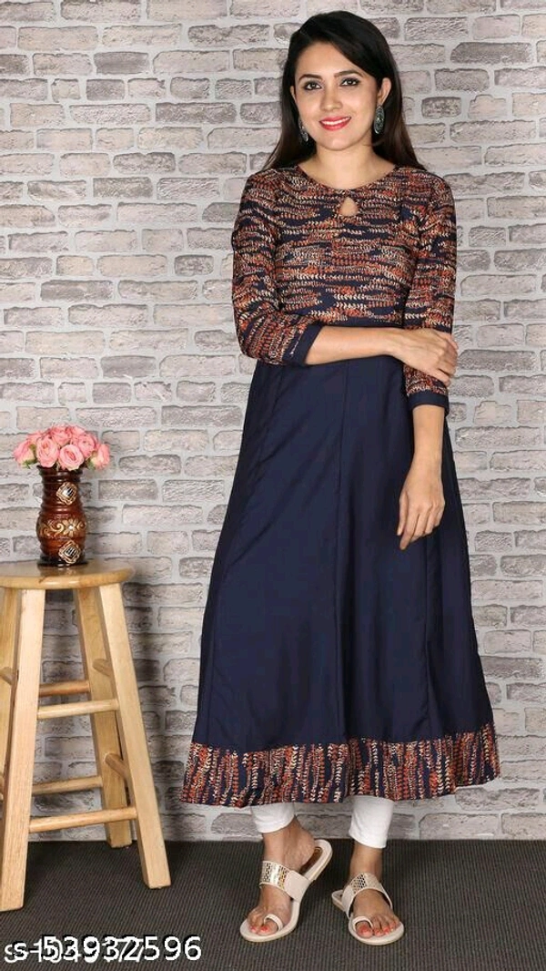 Women's Printed Anarkali Kurti - Pink, 3XL