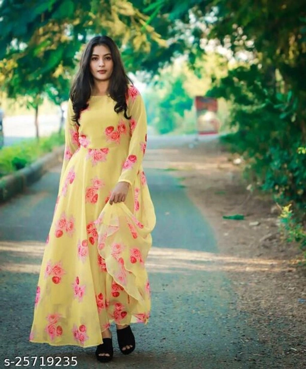 Classy Elegant Women Gowns(m) - Yellow, S