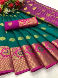 new banarasi jequrad sareeSaree Fabric: Banarasi Silk - Blue