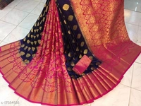 Sensational Kanjivaram silk sarees vol 1Saree Fabric: Kanjeevaram Silk
 - Nevy blue-pink