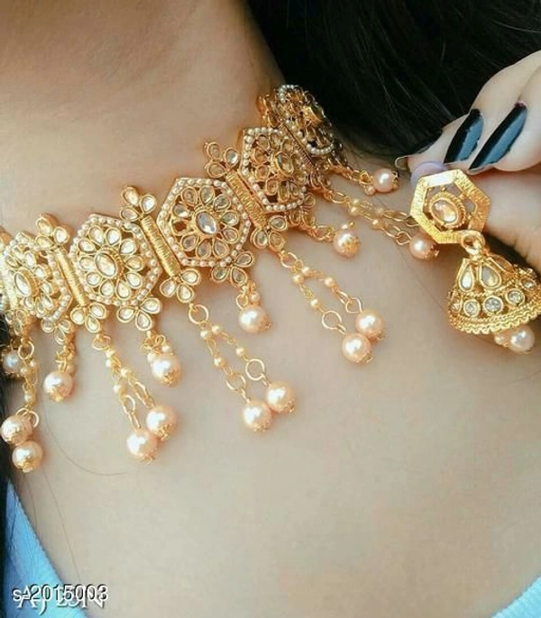 Catalog Name:*Women's Alloy Gold Plated Jewellery Set* - Pink, FREE SIZE