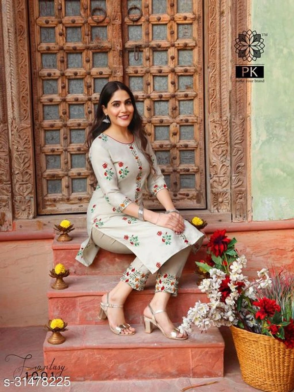 Trendy  Women Kurta Sets - Grey, L