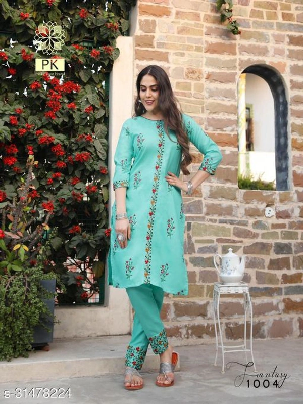 Trendy  Women Kurta Sets - Light green, S